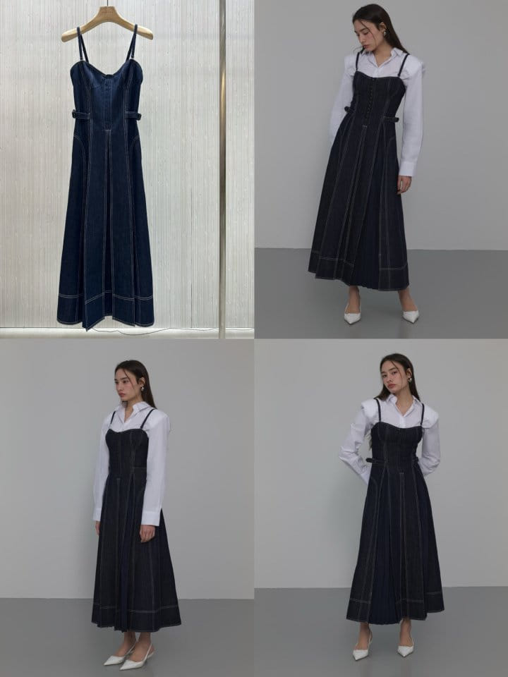 Neroli36 - Korean Women Fashion - #womensfashion - M Pleats Denim One-Piece - 3