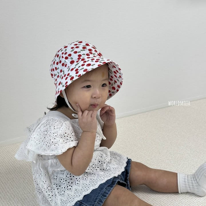 New World - Korean Baby Fashion - #babyootd - Cherry Bucket Bonnet - 6