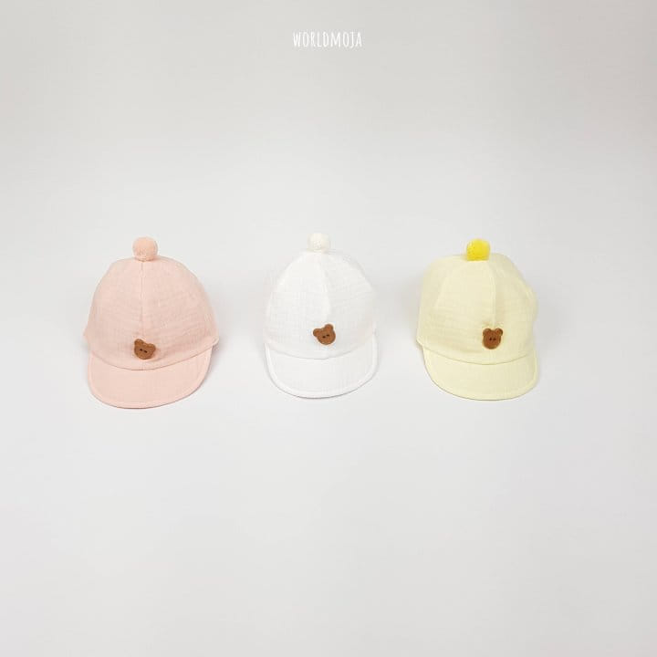 New World - Korean Baby Fashion - #babyoutfit - Bebe Pom Pom Bear Button Yamche Hat - 5