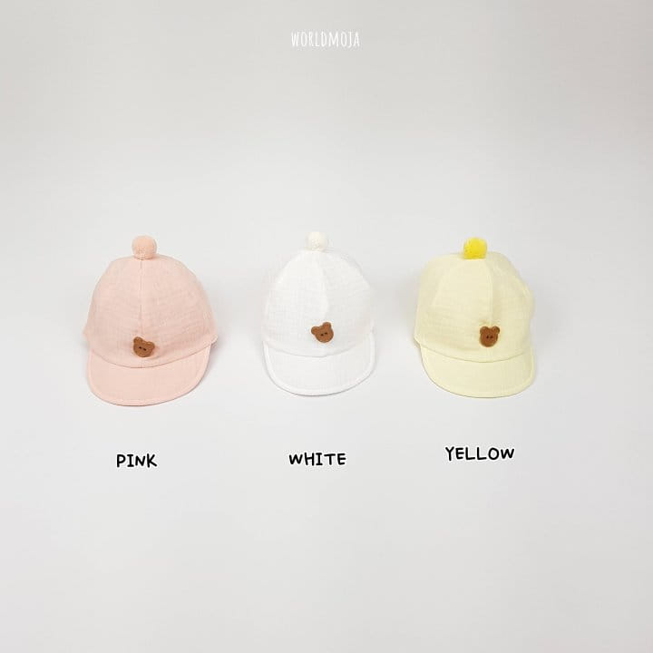 New World - Korean Baby Fashion - #babywear - Bebe Pom Pom Bear Button Yamche Hat - 6