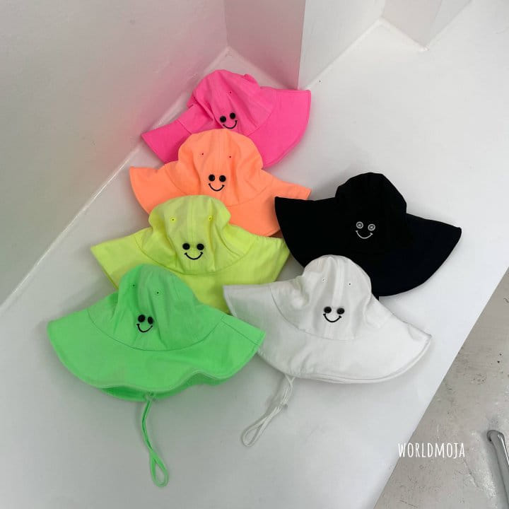 New World - Korean Children Fashion - #toddlerclothing - Neon Button Smile Bucket Hat