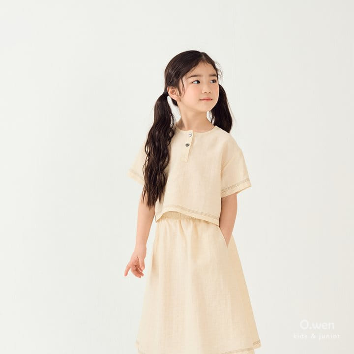 O Wen - Korean Children Fashion - #kidzfashiontrend - Coachella Slit Skirt Top Bottom Set - 4