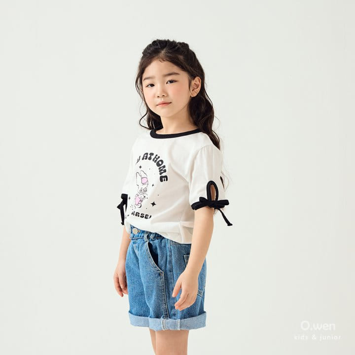 O Wen - Korean Children Fashion - #childrensboutique - Rabbit Ribbon Short Sleeve Tee - 9