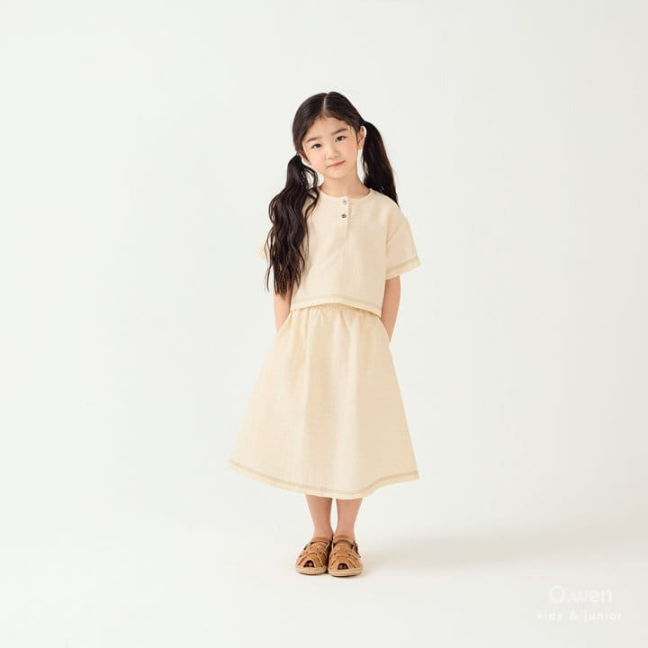 O Wen - Korean Children Fashion - #kidsshorts - Coachella Slit Skirt Top Bottom Set