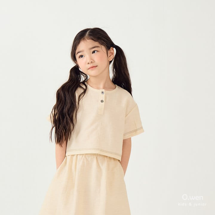 O Wen - Korean Children Fashion - #kidsstore - Coachella Slit Skirt Top Bottom Set - 2