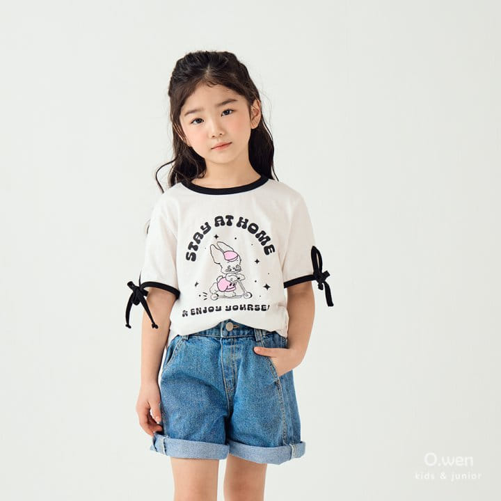 O Wen - Korean Children Fashion - #littlefashionista - Rabbit Ribbon Short Sleeve Tee