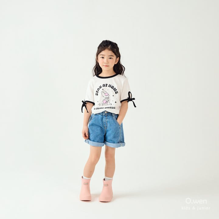 O Wen - Korean Children Fashion - #magicofchildhood - Rabbit Ribbon Short Sleeve Tee - 2