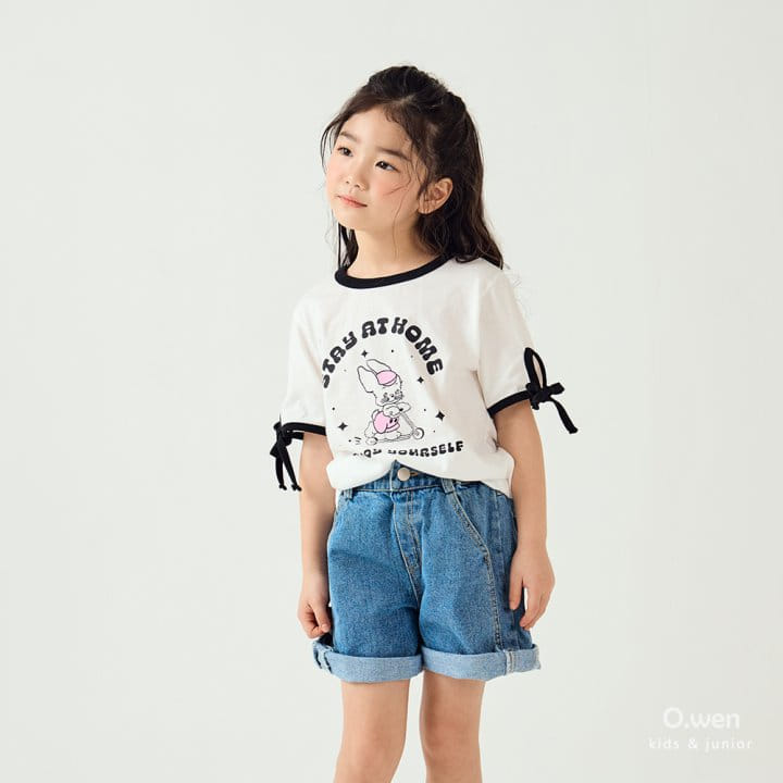 O Wen - Korean Children Fashion - #minifashionista - Rabbit Ribbon Short Sleeve Tee - 3