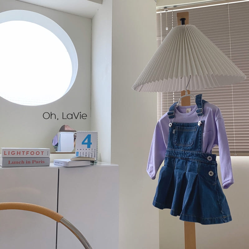 Oh lavie - Korean Children Fashion - #designkidswear - Denim Dungarees Tennis Skirt - 4