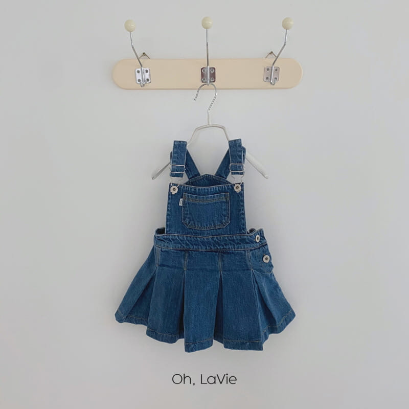 Oh lavie - Korean Children Fashion - #kidsshorts - Denim Dungarees Tennis Skirt - 6