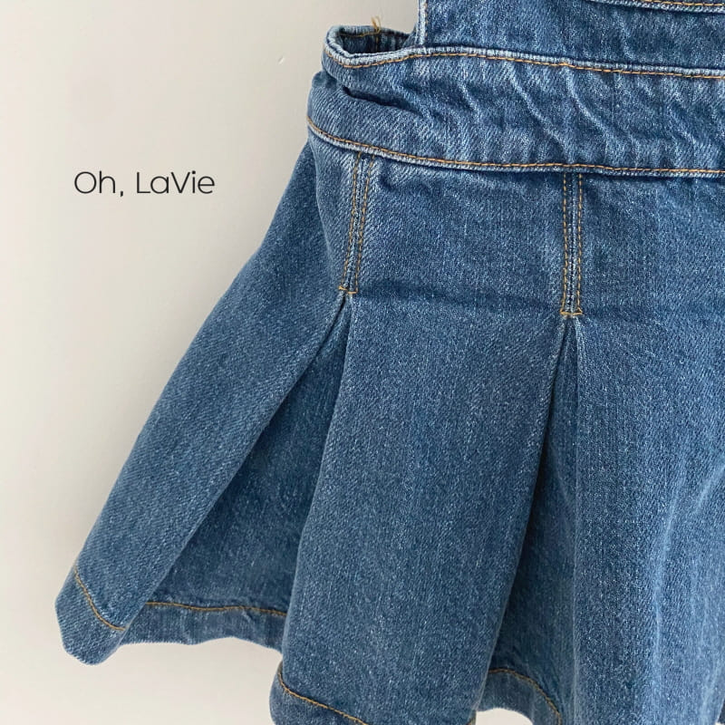 Oh lavie - Korean Children Fashion - #kidsstore - Denim Dungarees Tennis Junior Skirt - 8