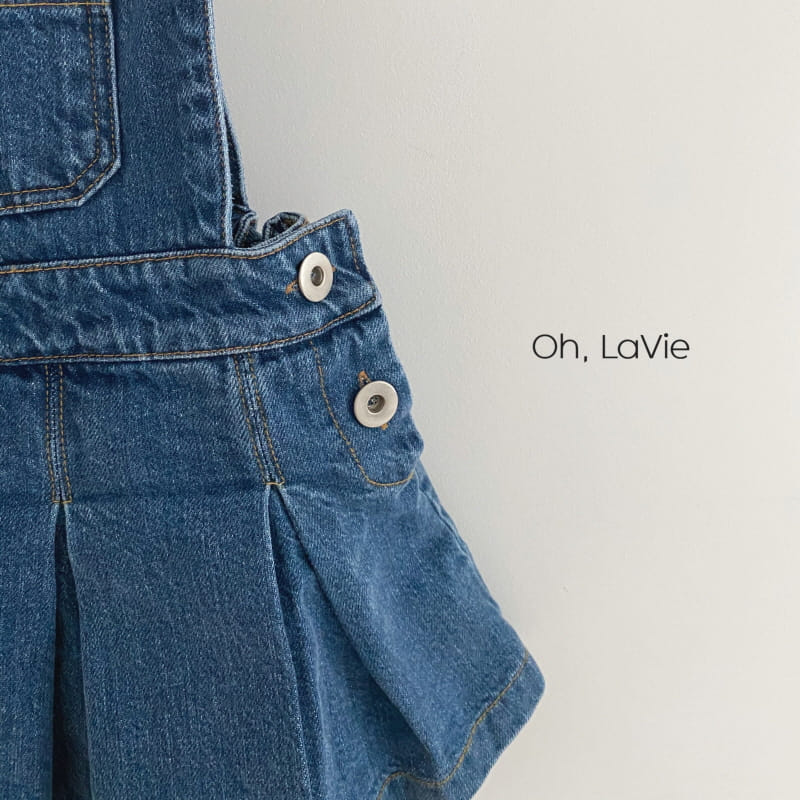 Oh lavie - Korean Children Fashion - #kidsstore - Denim Dungarees Tennis Skirt - 7