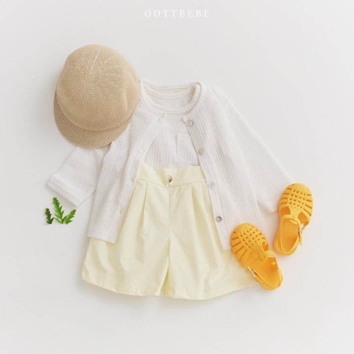 Oott Bebe - Korean Children Fashion - #Kfashion4kids - Cool Linen Sleeveless Cardigan Set - 2