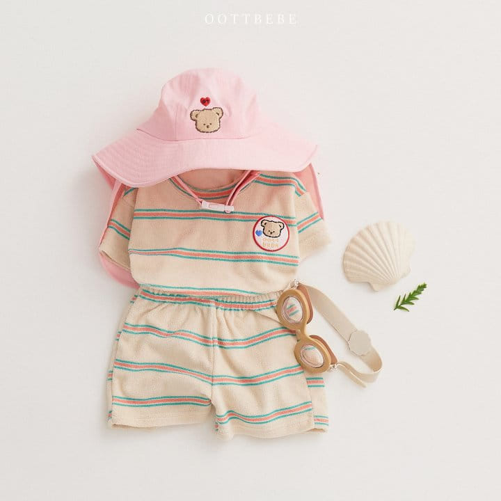 Oott Bebe - Korean Children Fashion - #designkidswear - Summer Bear Terry Top Bottom Set - 6