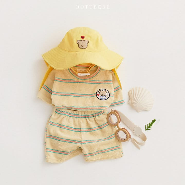 Oott Bebe - Korean Children Fashion - #discoveringself - Summer Bear Terry Top Bottom Set - 7