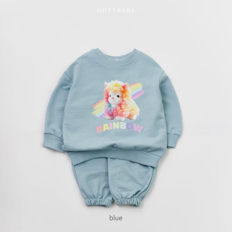 Oott Bebe - Korean Children Fashion - #kidsshorts - Rainbow Puppy Top Bottom Set - 3
