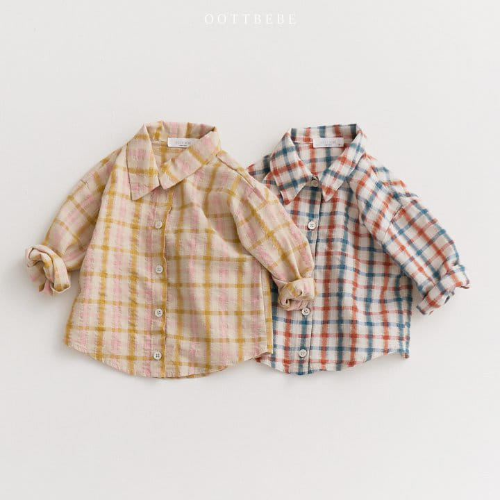 Oott Bebe - Korean Children Fashion - #kidsshorts - OT Summer Check Shirt