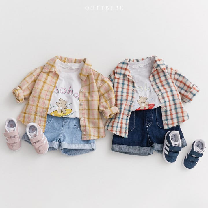 Oott Bebe - Korean Children Fashion - #prettylittlegirls - OT Summer Check Shirt - 8