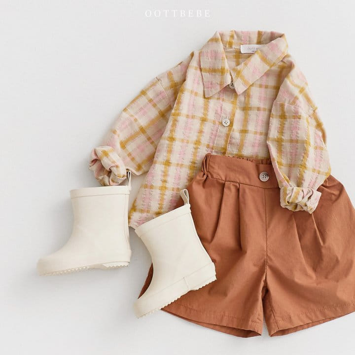 Oott Bebe - Korean Children Fashion - #stylishchildhood - OT Summer Check Shirt - 11