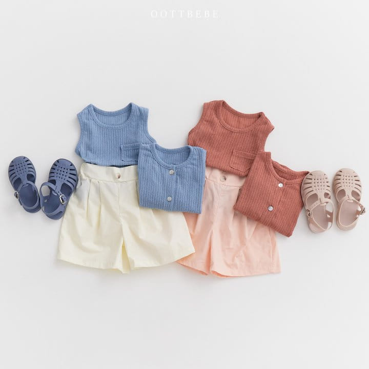 Oott Bebe - Korean Children Fashion - #todddlerfashion - Cool Linen Sleeveless Cardigan Set - 7