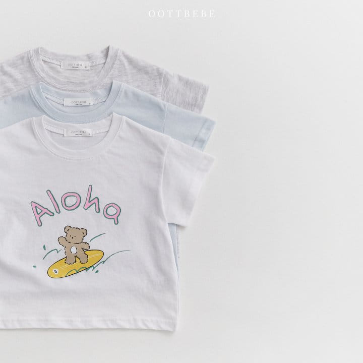 Oott Bebe - Korean Children Fashion - #toddlerclothing - Aloha Short Sleeve Tee - 11