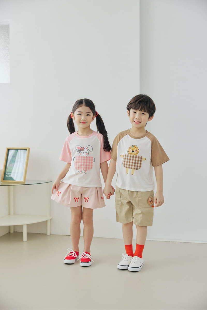 Orange Mom - Korean Children Fashion - #Kfashion4kids - Check Pocket Tee