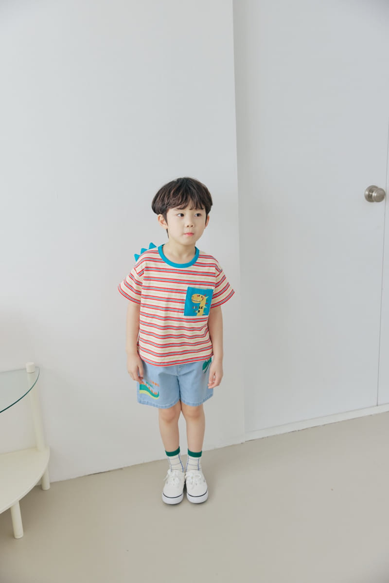 Orange Mom - Korean Children Fashion - #Kfashion4kids - Dinosaur Span Denim Pants - 3