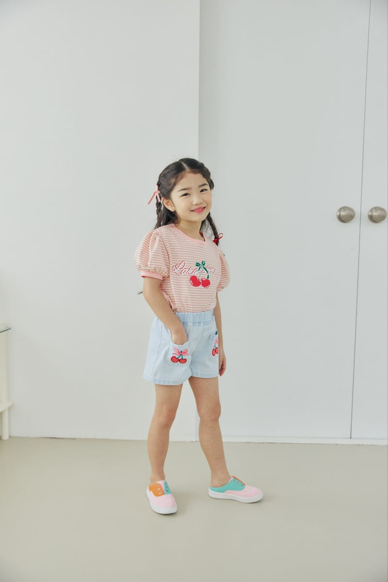 Orange Mom - Korean Children Fashion - #Kfashion4kids - Cherry Patch Span Pants - 7