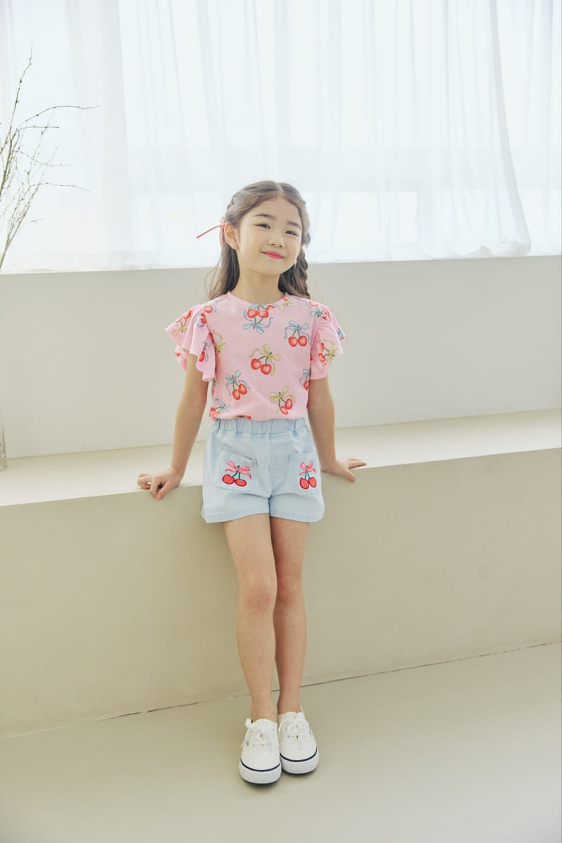 Orange Mom - Korean Children Fashion - #childofig - Cherry Paint Tee - 8