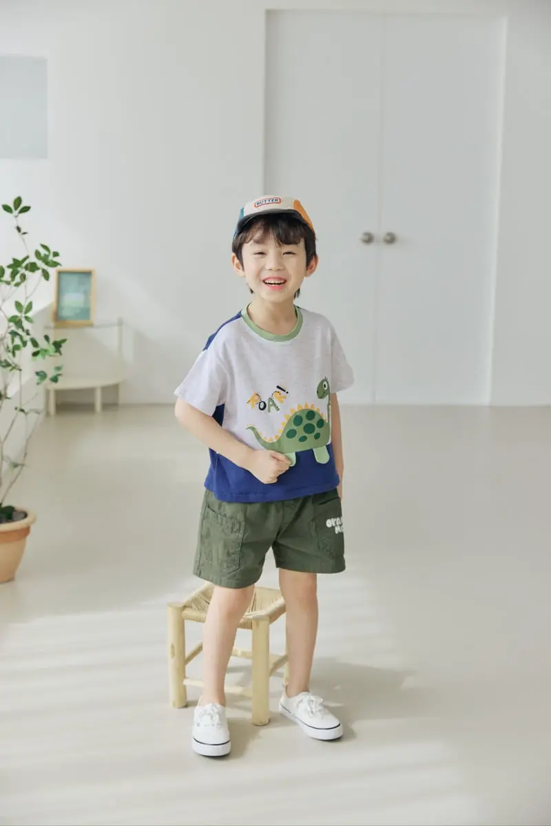 Orange Mom - Korean Children Fashion - #childofig - Solid Dino Tee - 6