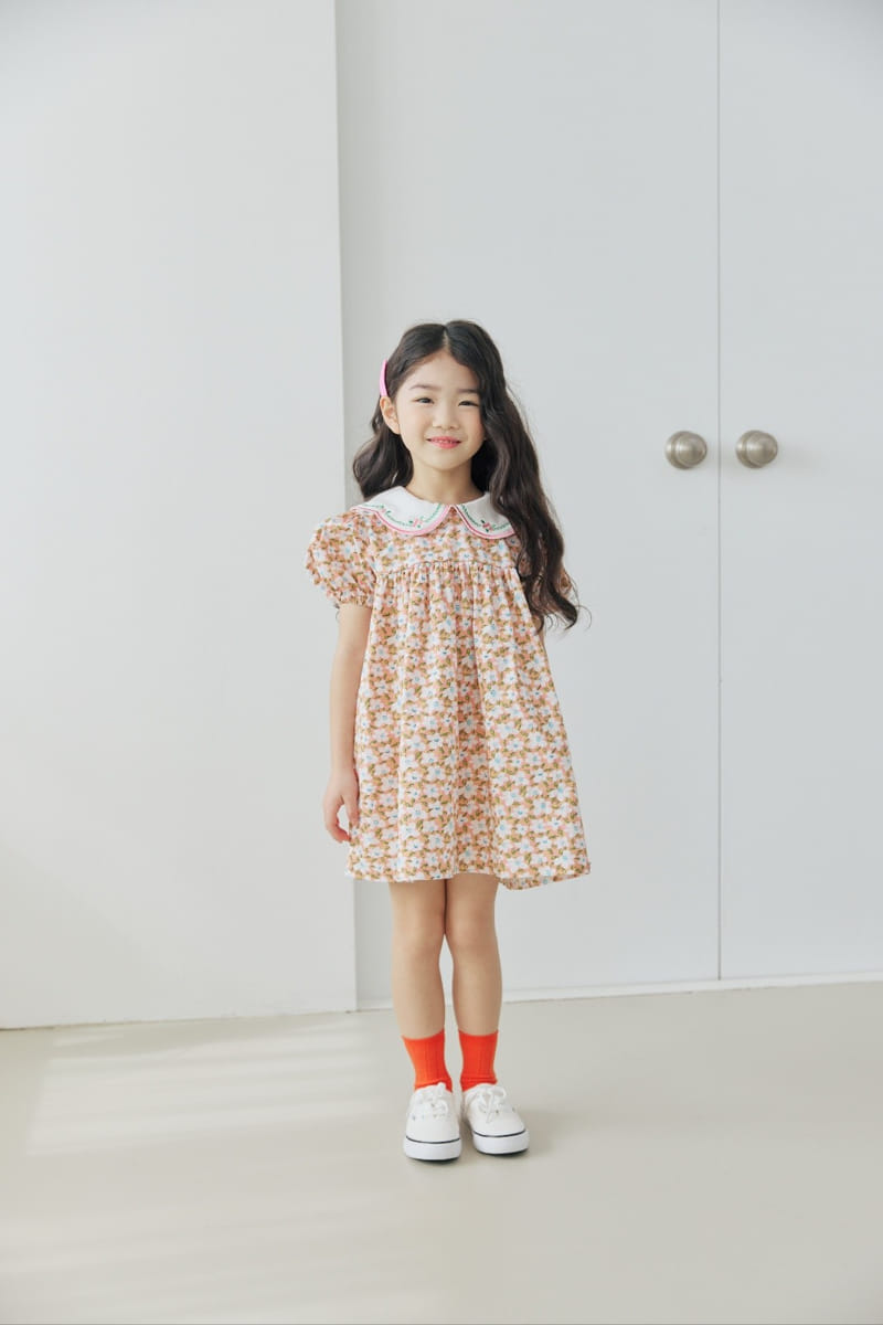 Orange Mom - Korean Children Fashion - #childofig - Eri Embroidery One-Piece - 2