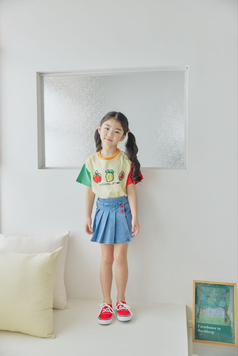 Orange Mom - Korean Children Fashion - #childofig - Span Denim Wrinkle Skirt