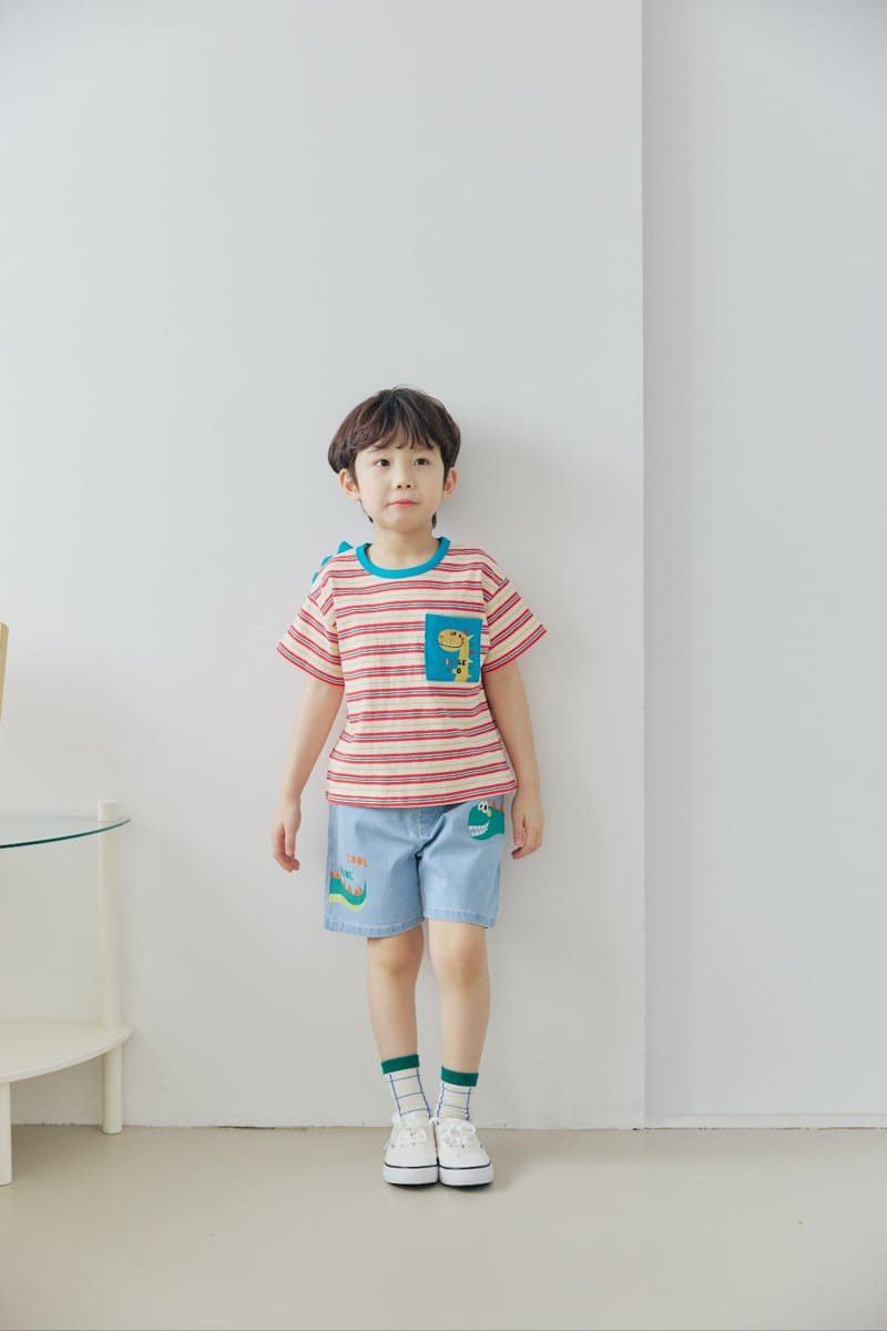 Orange Mom - Korean Children Fashion - #childofig - ST Dino Tee - 7