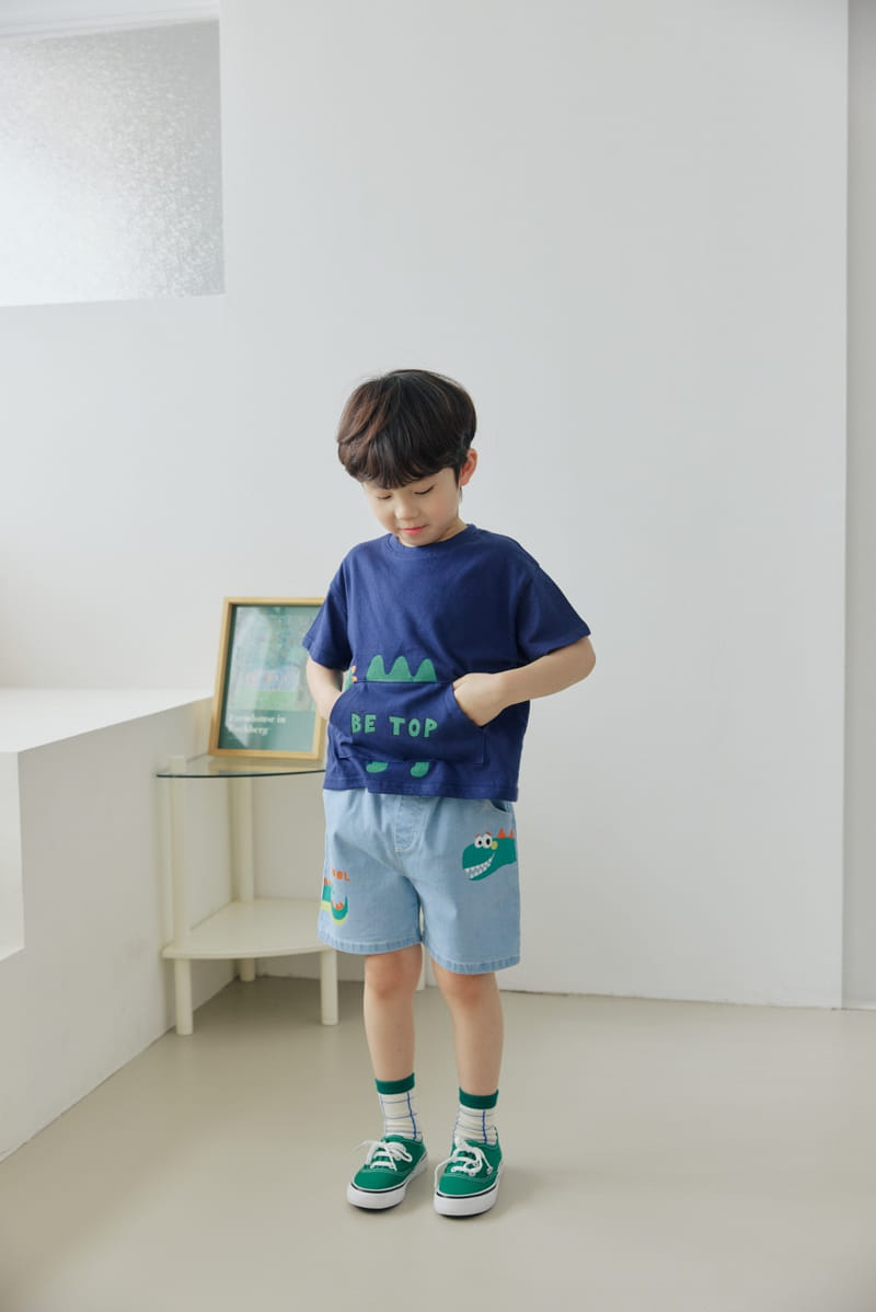 Orange Mom - Korean Children Fashion - #childofig - Dinosaur Span Denim Pants - 11