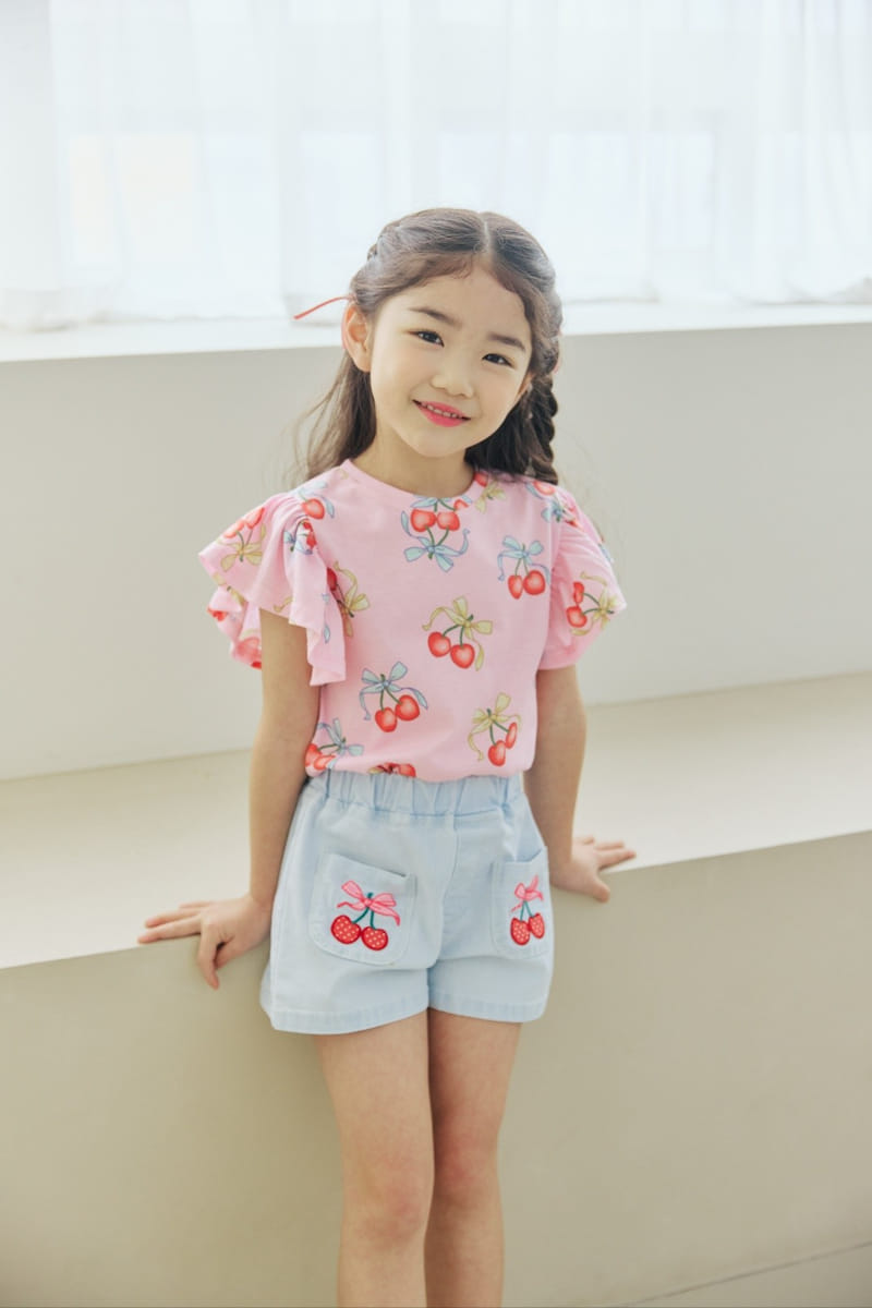 Orange Mom - Korean Children Fashion - #childrensboutique - Cherry Paint Tee - 9