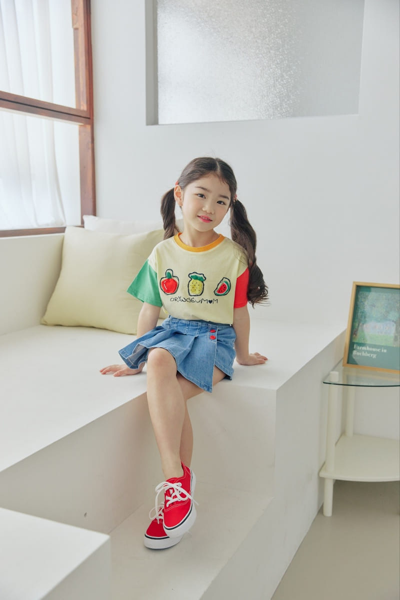 Orange Mom - Korean Children Fashion - #childrensboutique - Span Denim Wrinkle Skirt - 2