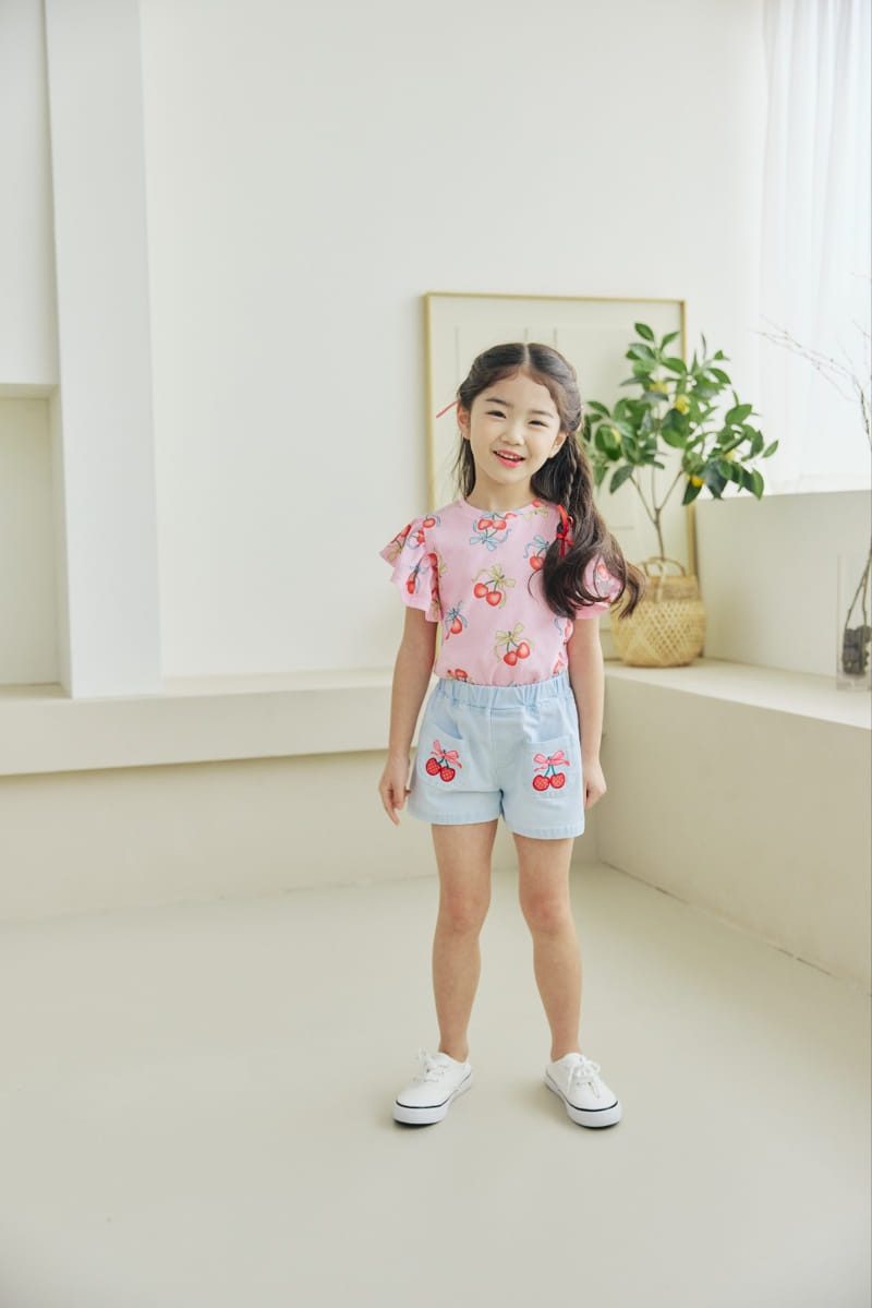 Orange Mom - Korean Children Fashion - #designkidswear - Cherry Paint Tee - 10