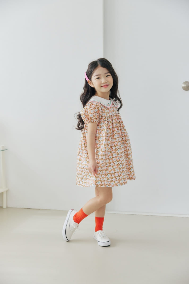 Orange Mom - Korean Children Fashion - #childrensboutique - Eri Embroidery One-Piece - 4