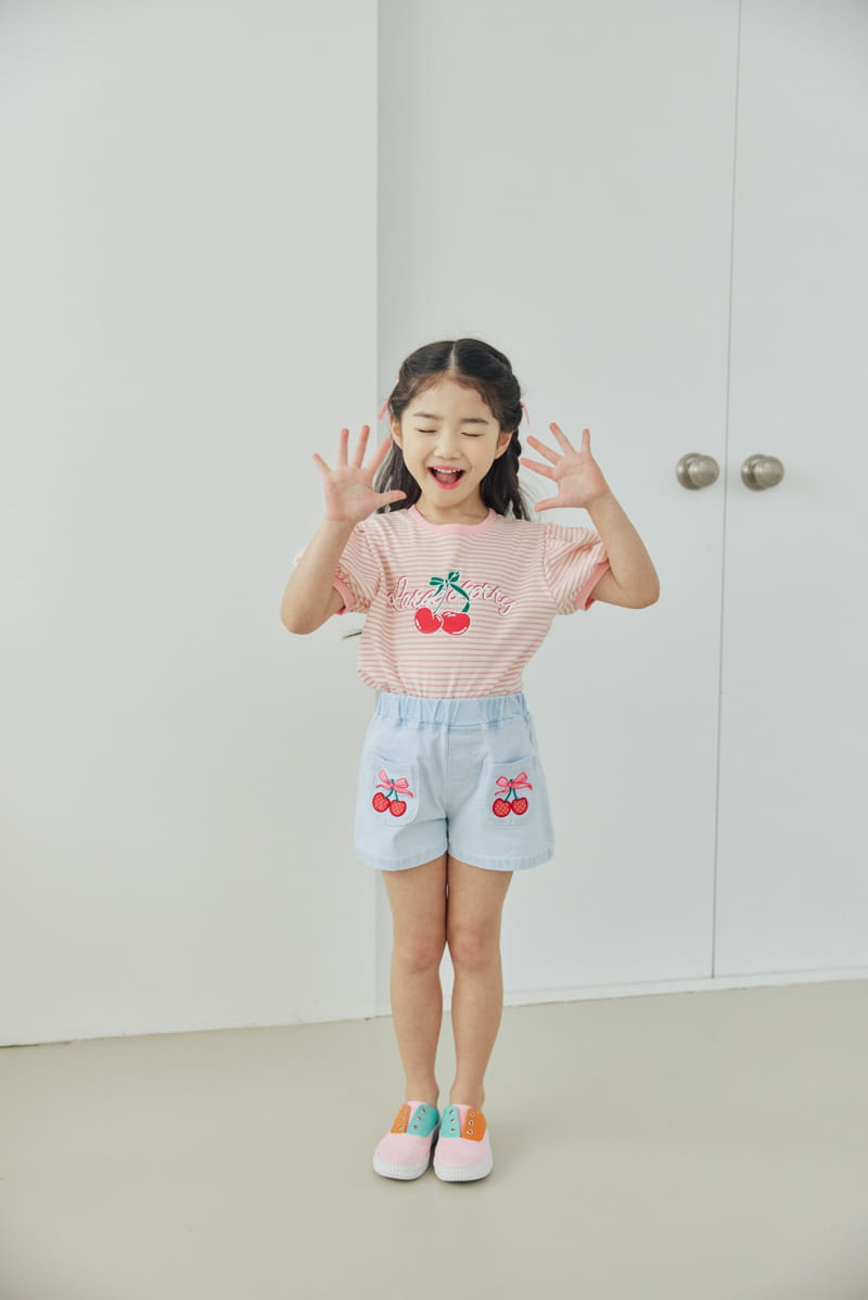 Orange Mom - Korean Children Fashion - #designkidswear - ST Cherry Tee - 8
