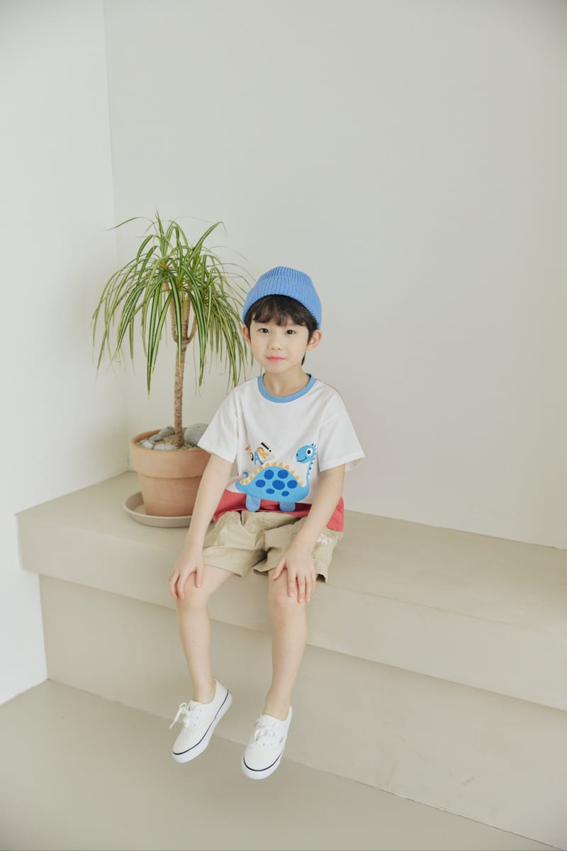Orange Mom - Korean Children Fashion - #fashionkids - Solid Dino Tee - 10