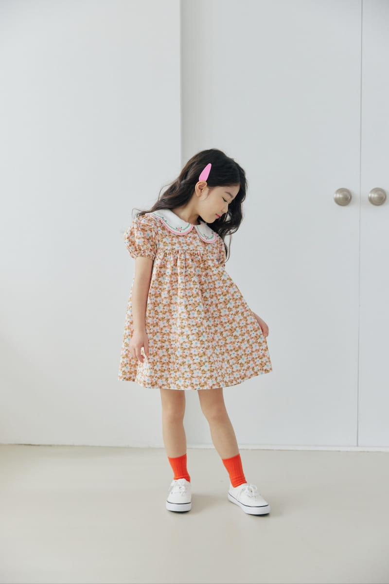 Orange Mom - Korean Children Fashion - #fashionkids - Eri Embroidery One-Piece - 6