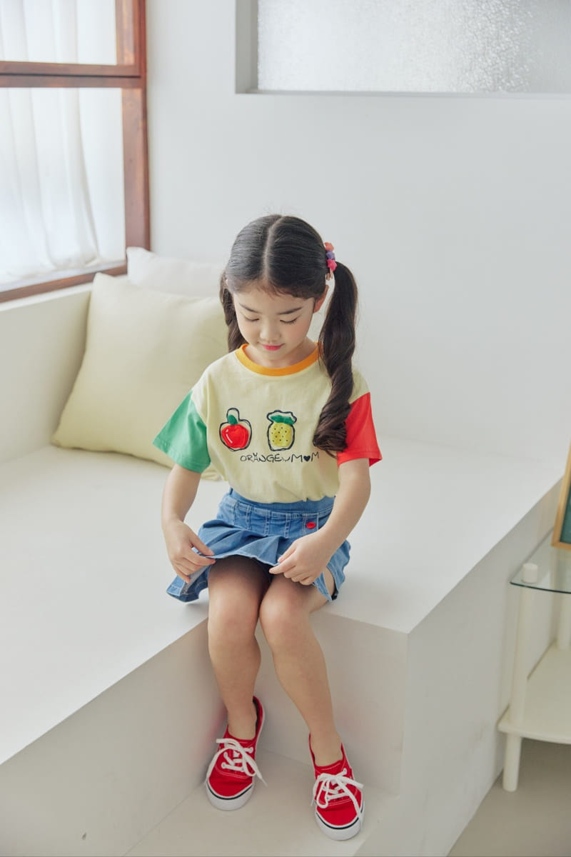 Orange Mom - Korean Children Fashion - #fashionkids - Span Denim Wrinkle Skirt - 5