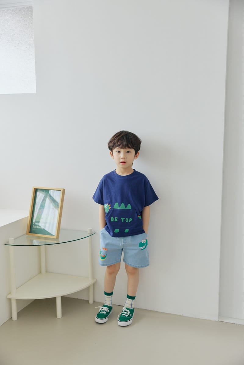 Orange Mom - Korean Children Fashion - #fashionkids - Dinosaur Pocket Tee