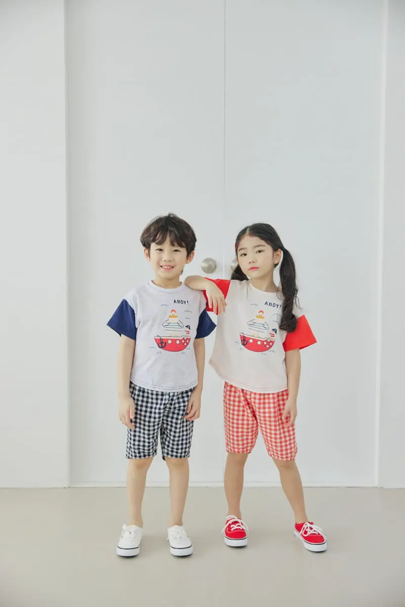 Orange Mom - Korean Children Fashion - #discoveringself - Check Baggy Pants - 4