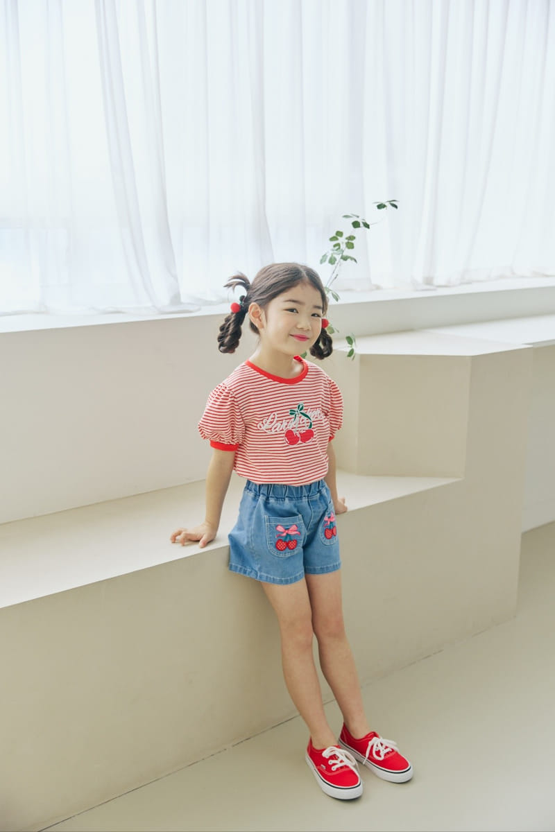 Orange Mom - Korean Children Fashion - #fashionkids - Cherry Patch Span Pants - 3