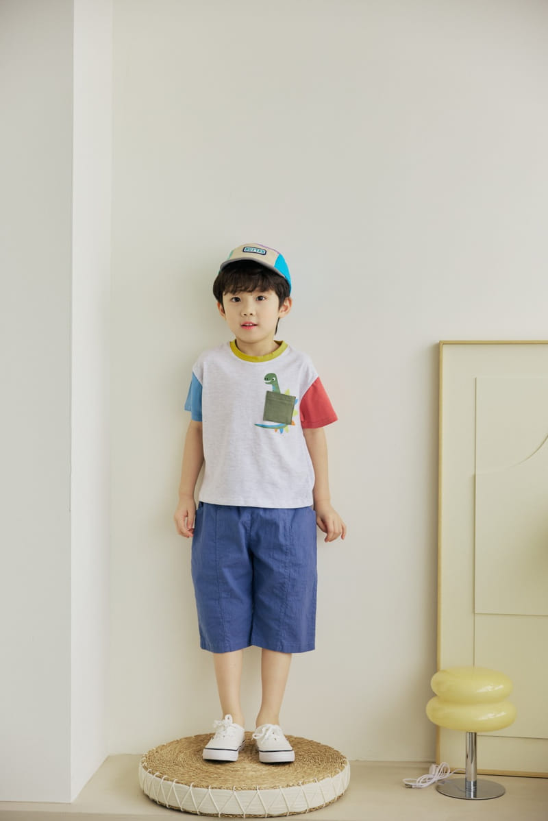 Orange Mom - Korean Children Fashion - #fashionkids - Pocket Dino Tee