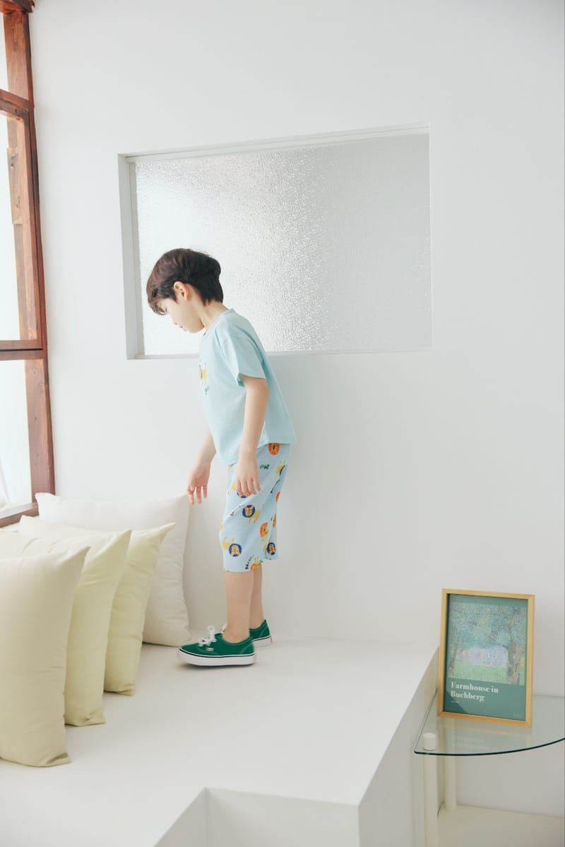Orange Mom - Korean Children Fashion - #kidsshorts - Lion Paint Tee - 8