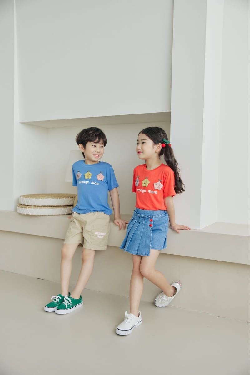 Orange Mom - Korean Children Fashion - #kidsshorts - Star Tee - 7