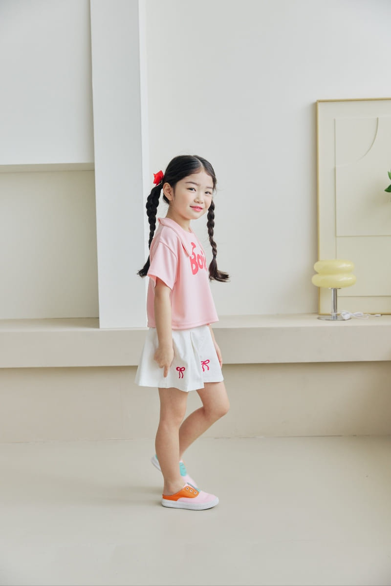 Orange Mom - Korean Children Fashion - #kidsshorts - Ribbon Wrinkle Skirt Pants - 5