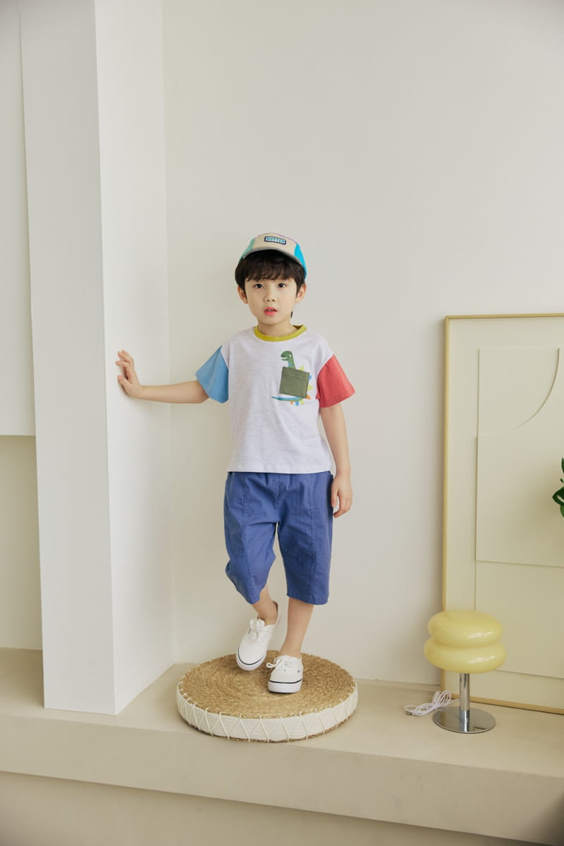Orange Mom - Korean Children Fashion - #kidsshorts - Pocket Dino Tee - 2